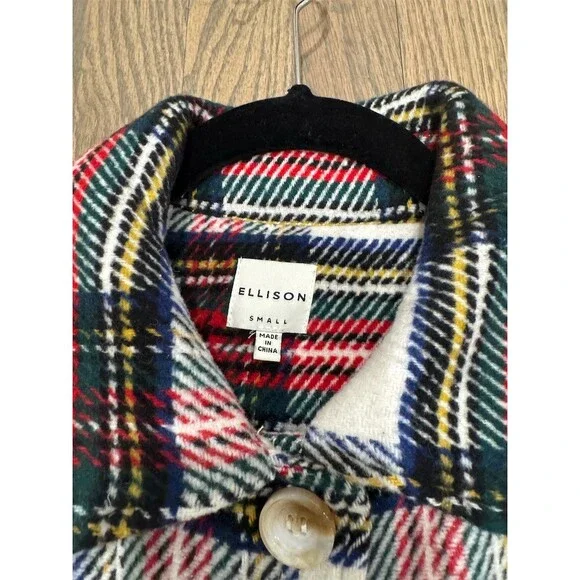 Ellison Shacket Shirt Jacket Womens Size S Red Green White Plaid Tartan - Picture 5 of 10
